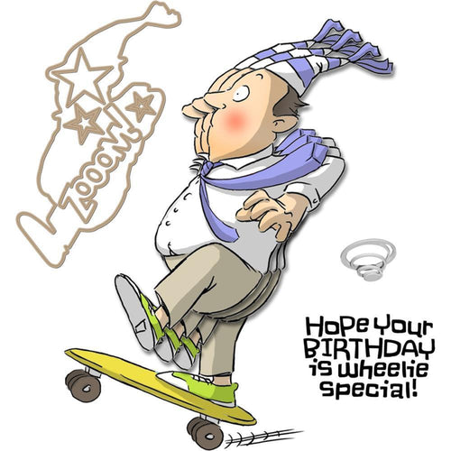 Art Impressions Mini Shakers Card Cling Rubber Stamps 4 inch X4 inch Wheelie