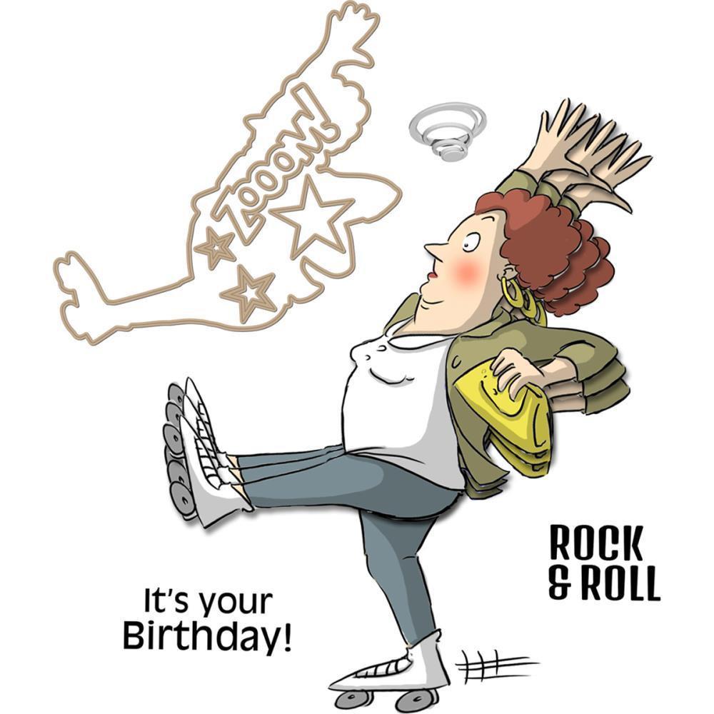 Art Impressions Mini Shakers Card Cling Rubber Stamps 4 inch X4 inch Rock & Roll