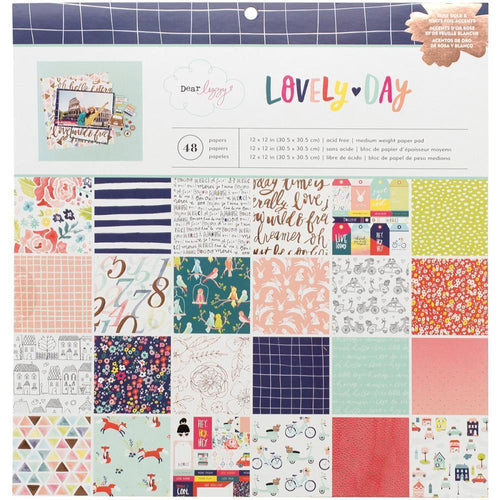 American Crafts Single-Sided Paper Pad 12 inch X12 inch 48 pack Dear Lizzy Lovely Day