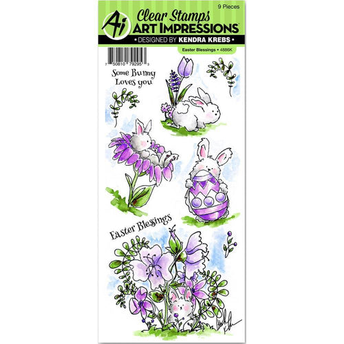 Art Impressions Easter Clear Stamp Set 7 inch X4 inch Easter Blessings