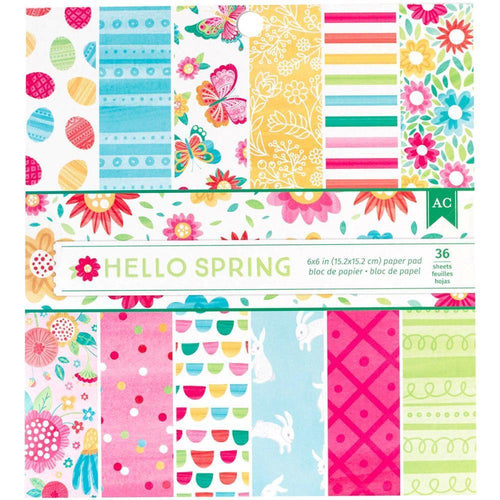 American Crafts Single-Sided Paper Pad 6 inch X6 inch  36 pack  Hello Spring