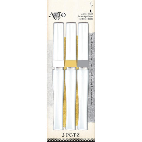 Art-C Pre-Filled Glitter Waterbrushes 3 pack Clear, Gold, & Silver