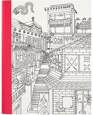 American Crafts - Hall Pass Adult Coloring Composition Notebook 7.5 inch X9.75 inch Ninja