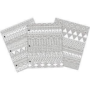 American Crafts - Creative Zen Colouring Folders 9.6 inch X14 inch 3 pack Tribal