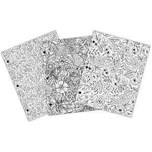 American Crafts - Creative Zen Colouring Folders 9.6 inch X14 inch 3 pack Floral