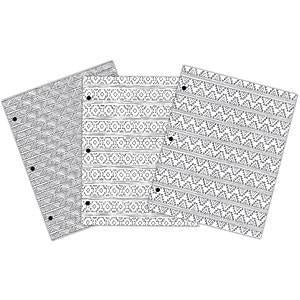 American Crafts - Creative Zen Colouring Folders 9.6 inch X14 inch 3 pack Sketchy Tribal