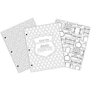 American Crafts - Creative Zen Colouring Folders 9.6 inch X14 inch 3 pack Travel