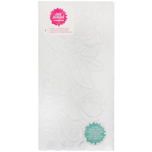 American Crafts Jane Davenport Butterfly Effect Stencil & Washi Holder Flowers