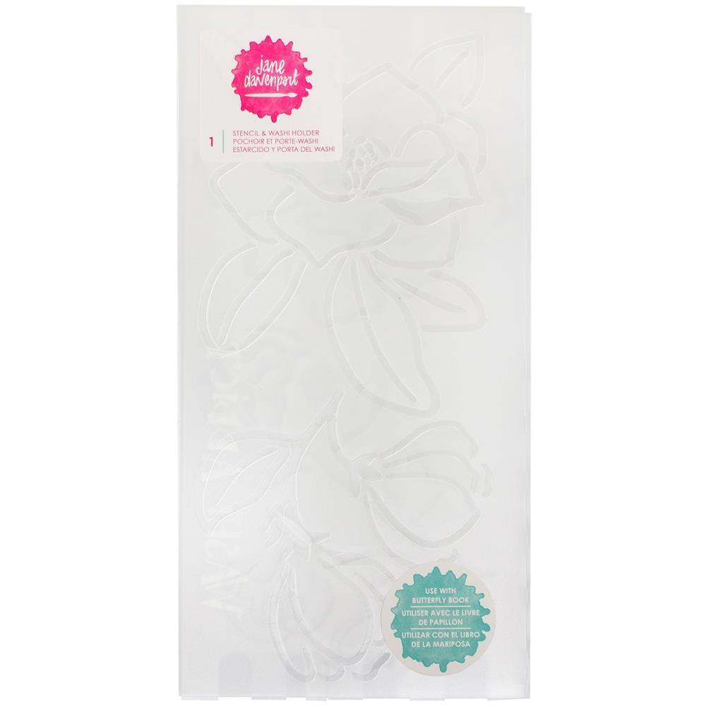 American Crafts Jane Davenport Butterfly Effect Stencil & Washi Holder Flowers