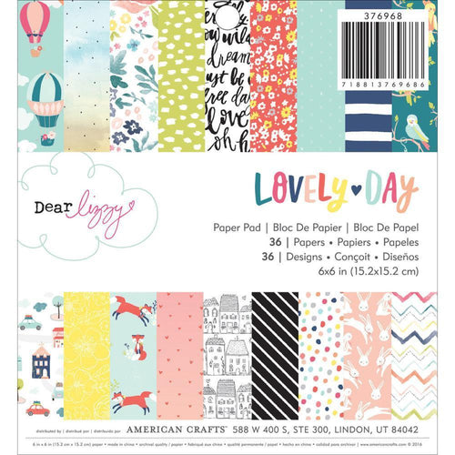 American Crafts Single-Sided Paper Pad 6 inch X6 inch 36 pack Dear Lizzy Lovely Day
