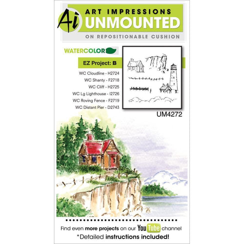 Art Impressions Watercolor Cling Rubber Stamps 4 inch X7 inch EZ Project B