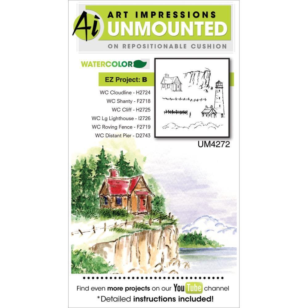 Art Impressions Watercolor Cling Rubber Stamps 4 inch X7 inch EZ Project B