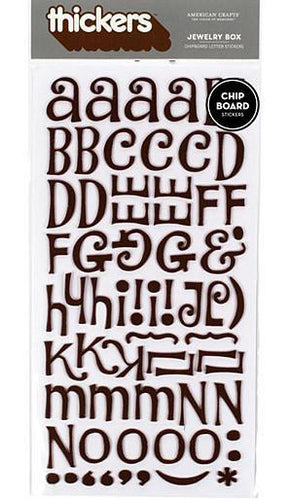 American Crafts - Thickers Chipboard Stickers 2 pack Jewelry Box - Chestnut