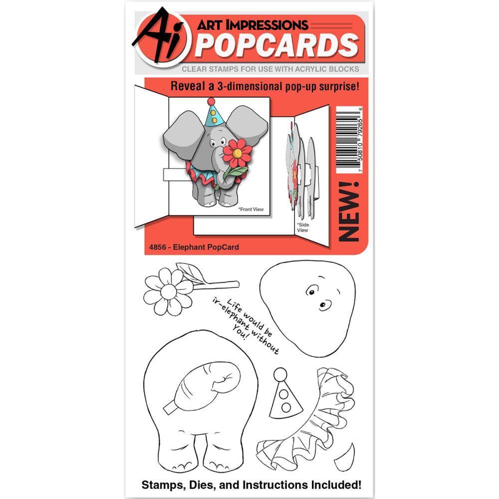 Art Impressions PopCard with Stamps, Dies and Instructions - Elephant