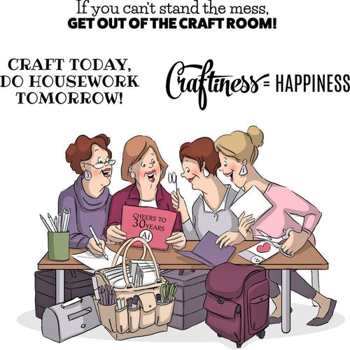 Art Impressions Girlfriends Cling Rubber Stamps 10X4.5 inches - Crafty Girls