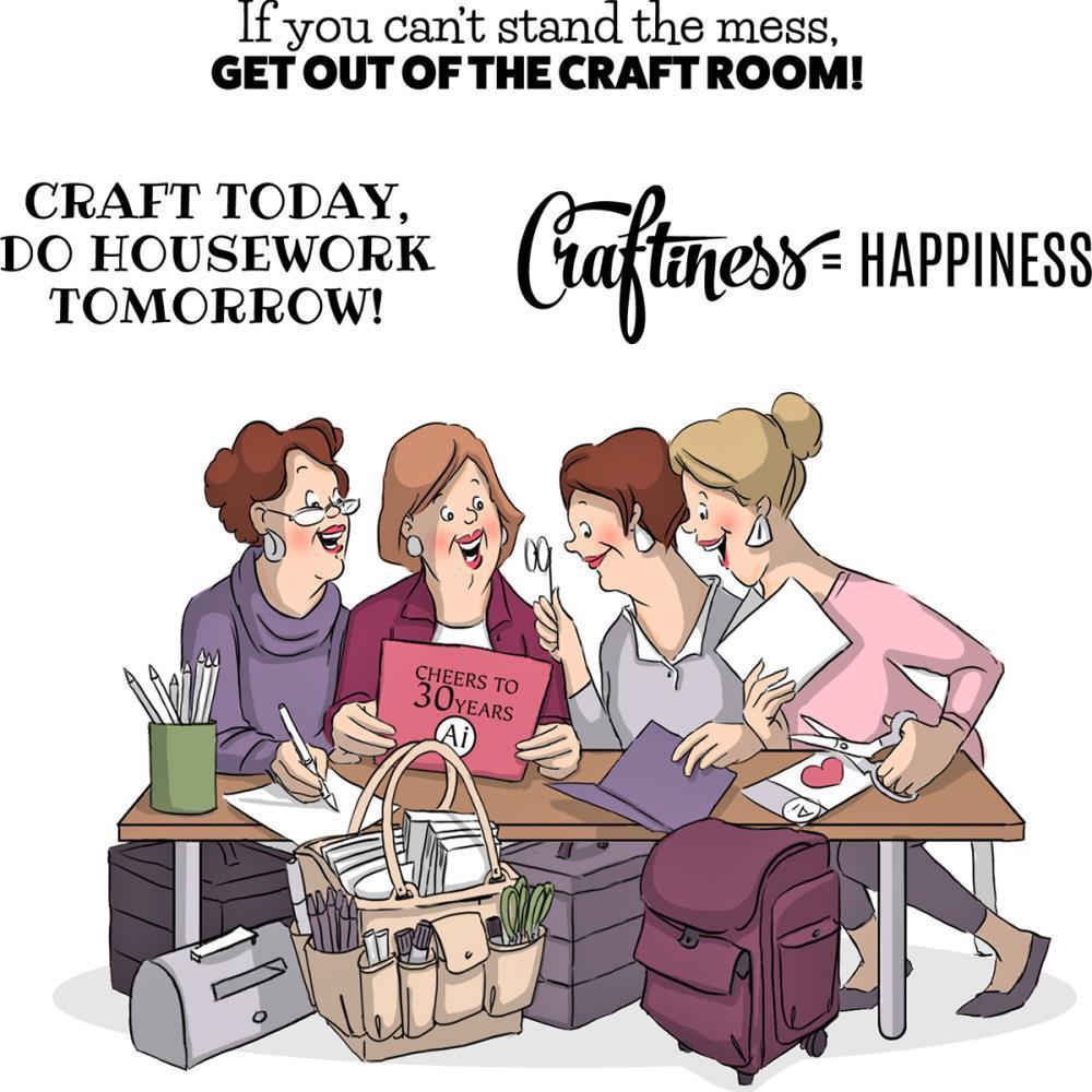 Art Impressions Girlfriends Cling Rubber Stamps 10X4.5 inches - Crafty Girls