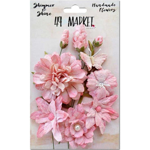 49 and Market - Shimmer & Shine Flowers 1.5-2 inch 11 pack - Blush Cluster