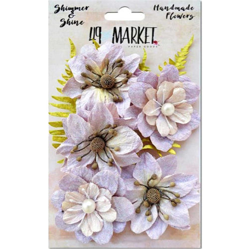 49 and Market - Shimmer & Shine Flowers Assorted Sizes 9 pack - Lilac Jardin Secret