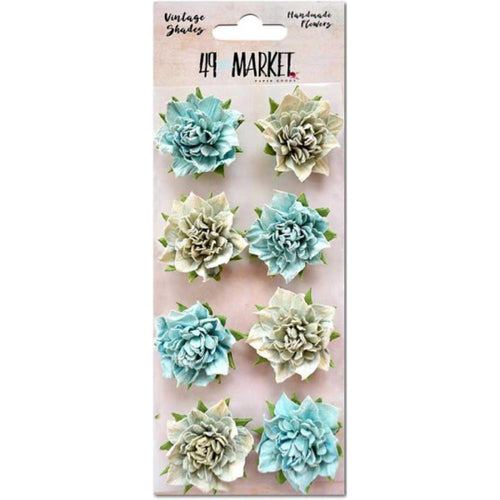 49 and Market - Vintage Shades Blossoms 1.25 inch 8 pack - Blue