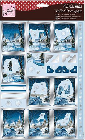 Anita's A4 Foiled Decoupage Sheet - A Winter's Night