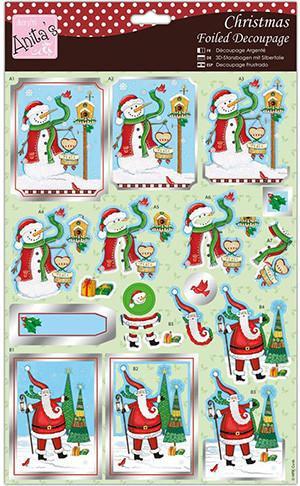 Anita's A4 Foiled Decoupage Sheet - Nordic Father Christmas