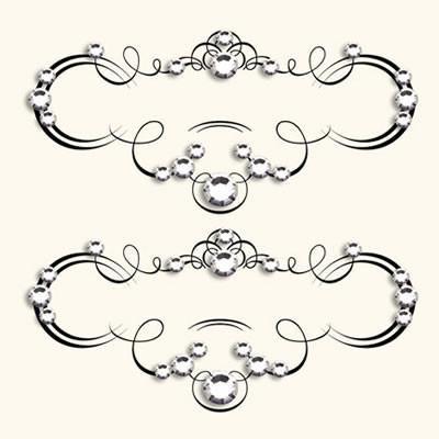 BasicGrey - Bling It On Designer Rubons with Rhinestones - Chaplet