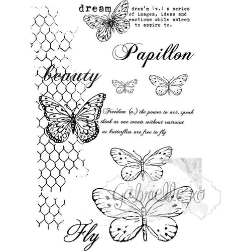 49 & Market Clear Stamps 4 inch X6 inch Gabis Butterflies Are Free