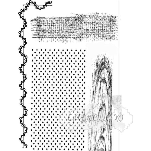 49 & Market Clear Stamps 4 inch X6 inch Gabis Borders & Textures
