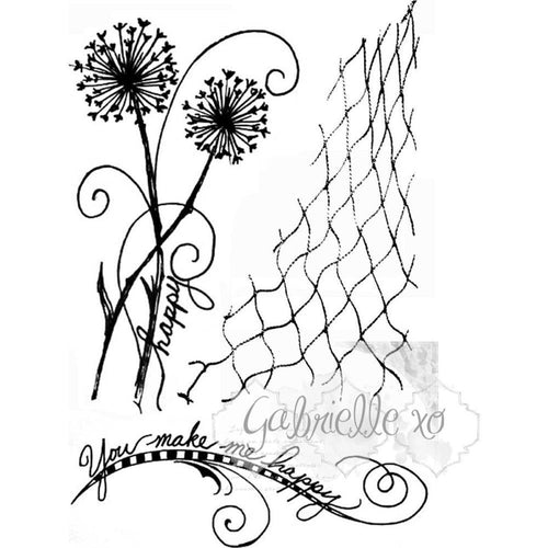 49 & Market Clear Stamps 4 inch X6 inch Gabis Dandelions