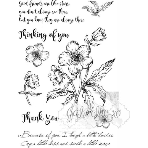 49 & Market Clear Stamps 4 inch X6 inch Gabis Hibiscus