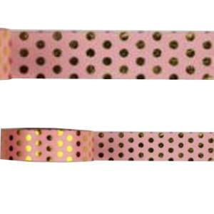 Amazing Value Foil Washi Tape - Pink with Gold Foil Dots Design