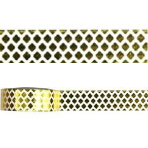 Amazing Value Foil Washi Tape - White with Metallic Gold Diamond Design