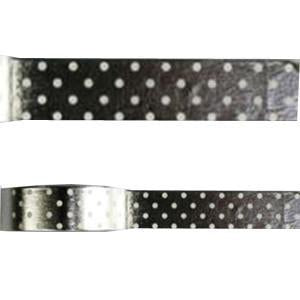 Amazing Value Washi Tape - Metallic Black with white dots design