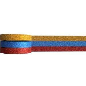 Amazing Value Washi Tape - 3 Rolls of Glitter Washi Tape including GoldBlue and Red