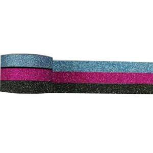 Amazing Value Washi Tape - 3 Rolls of Glitter Washi Tape including light bluehot pink and black