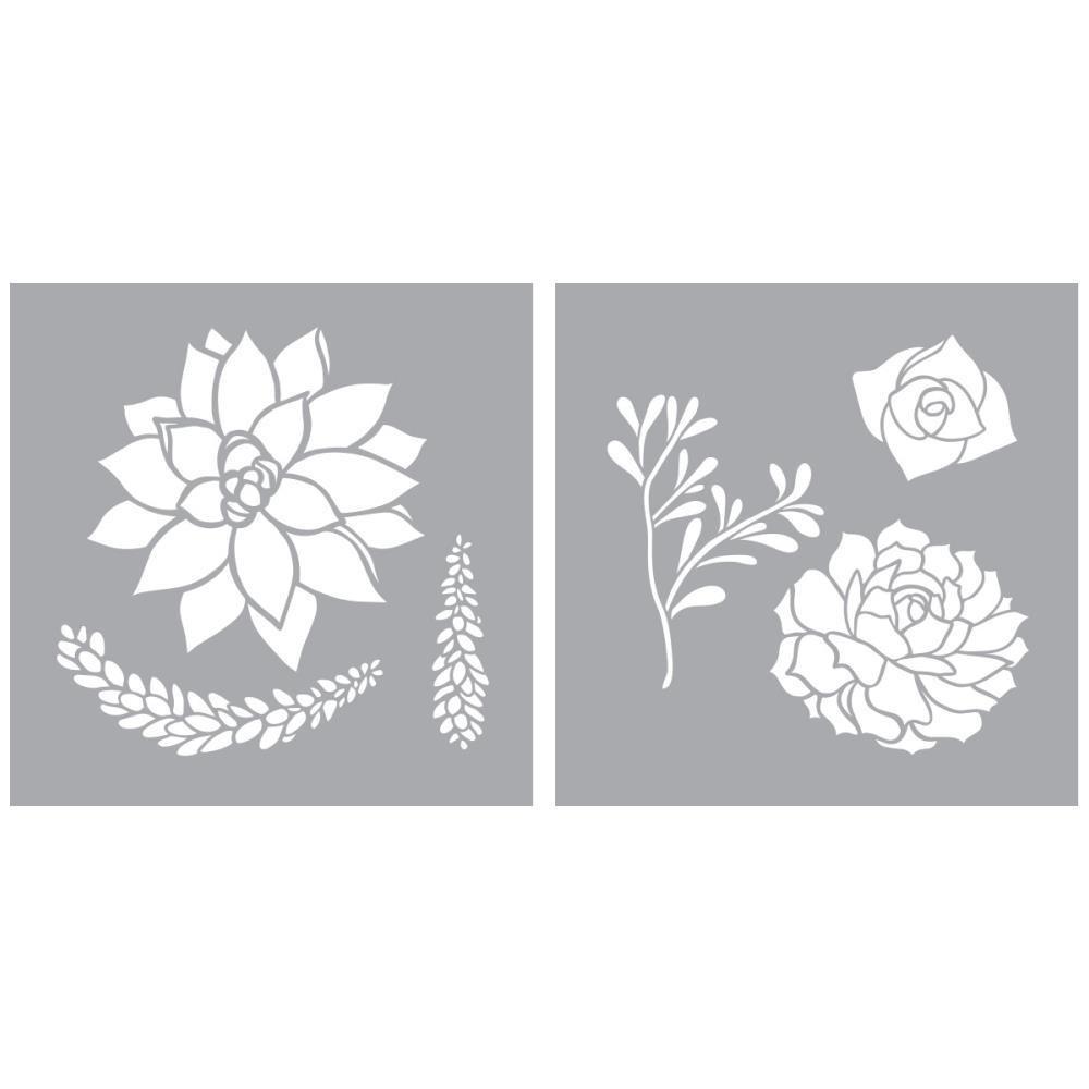 Americana Decor Stencil 8 inch X8 inch 2 pack Garden Bloom