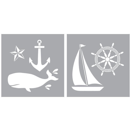 Americana Decor Stencil 8 inch X8 inch 2 pack Nautical