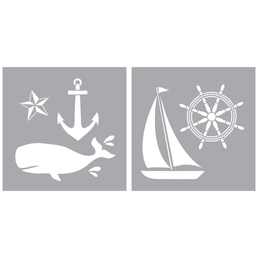 Americana Decor Stencil 8 inch X8 inch 2 pack Nautical