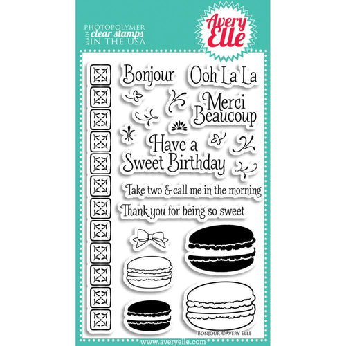 Avery Elle Clear Stamp Set 4 inch X6 inch Bonjour