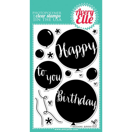 Avery Elle Clear Stamp Set 4X6 inch - Balloons