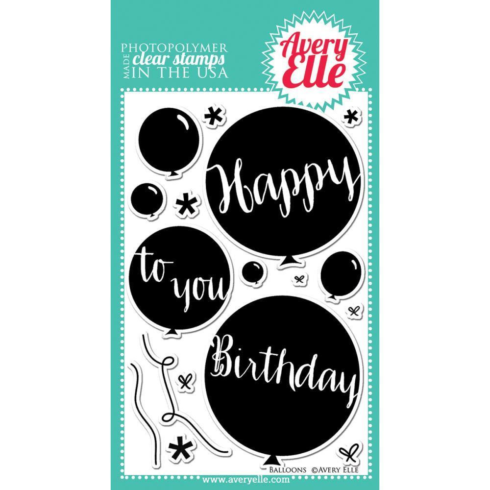Avery Elle Clear Stamp Set 4X6 inch - Balloons