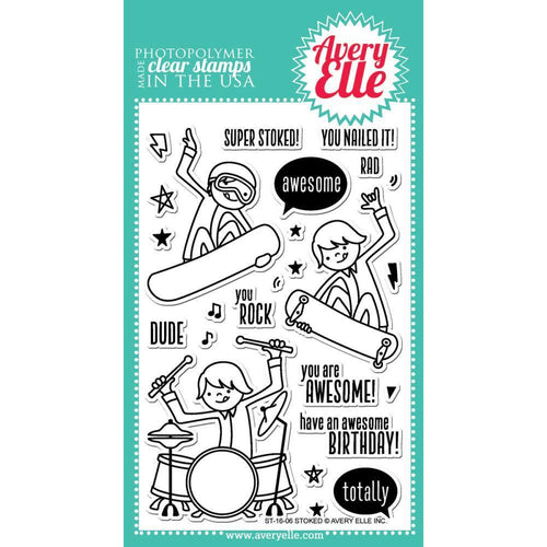 Avery Elle Clear Stamp Set 4X6 inch - Stoked