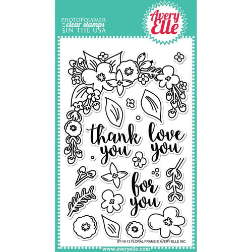 Avery Elle Clear Stamp Set 4X6 inch - Floral Frame