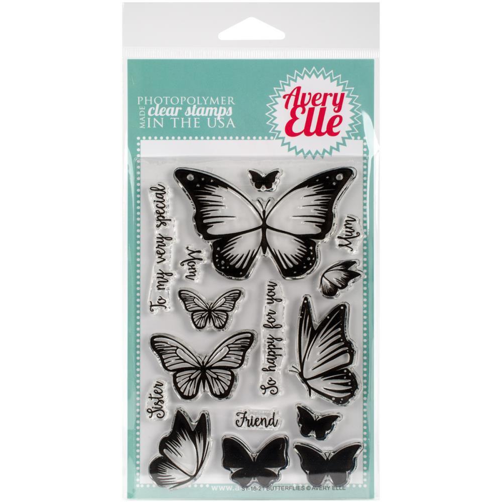 Avery Elle Clear Stamp Set 4X6 inch - Butterflies