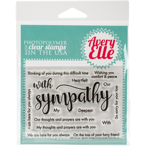 Avery Elle Clear Stamp Set 4X3 inch - With Sympathy