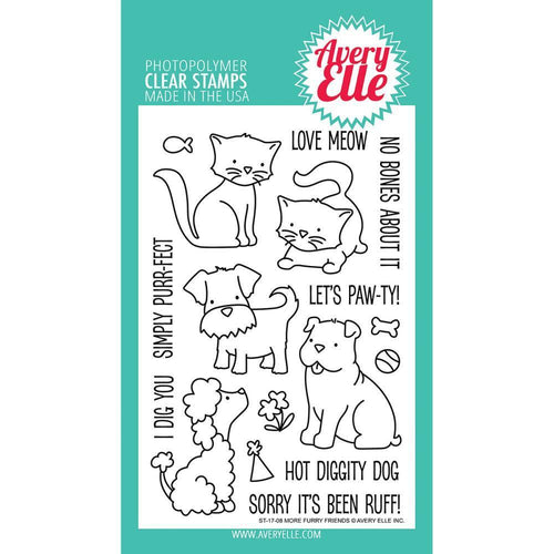 Avery Elle Clear Stamp Set 4X6 inch - More Furry Friends