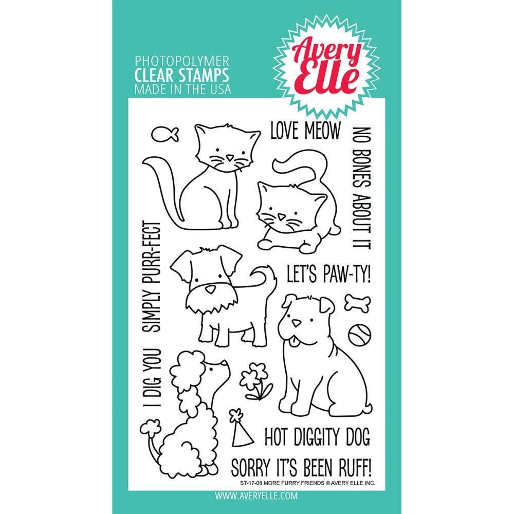 Avery Elle Clear Stamp Set 4X6 inch - More Furry Friends