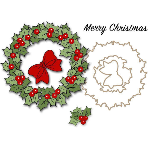 Art Impressions Christmas Cling Rubber Stamp Set 4 inch X4 inch Christmas Wreath