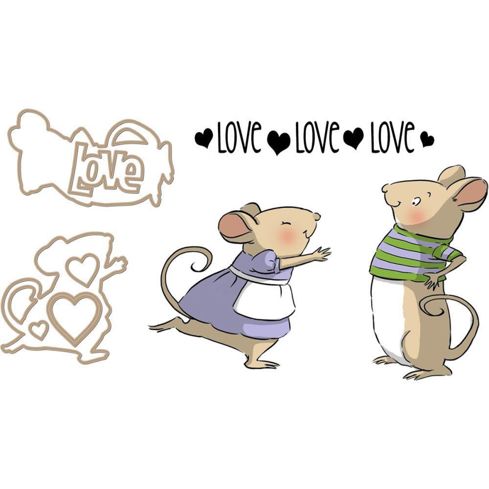 Art Impressions Slider Clear Stamp And Die Set 3 inch X4 inch Mouse