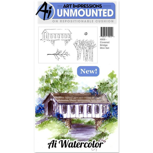 Art Impressions Cling Rubber Stamp Sets 3 inch X4 inch Covered Bridge